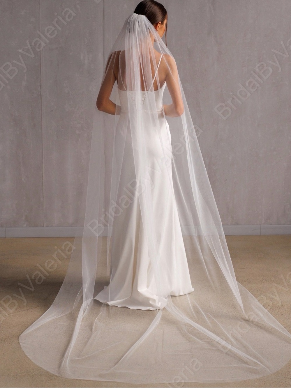 Bridal Long White Cathedral Veil Tulle